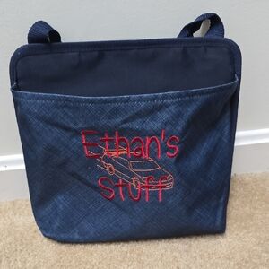 Navy Blue Personalized Snap Organizing Bag - Ethan's Stuff